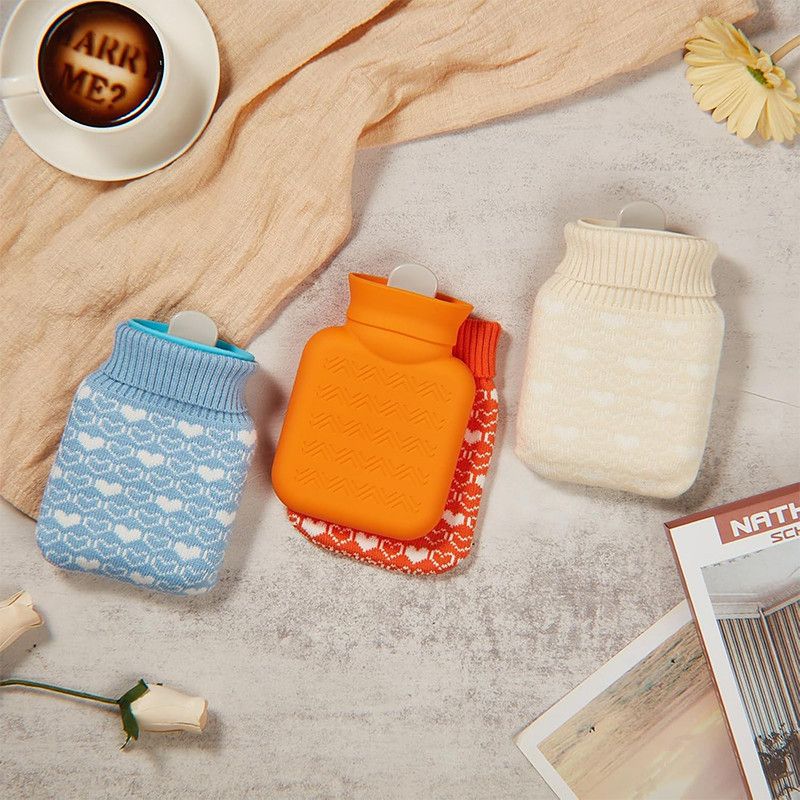 Miniature Hot Water Bottle with Plush Cover