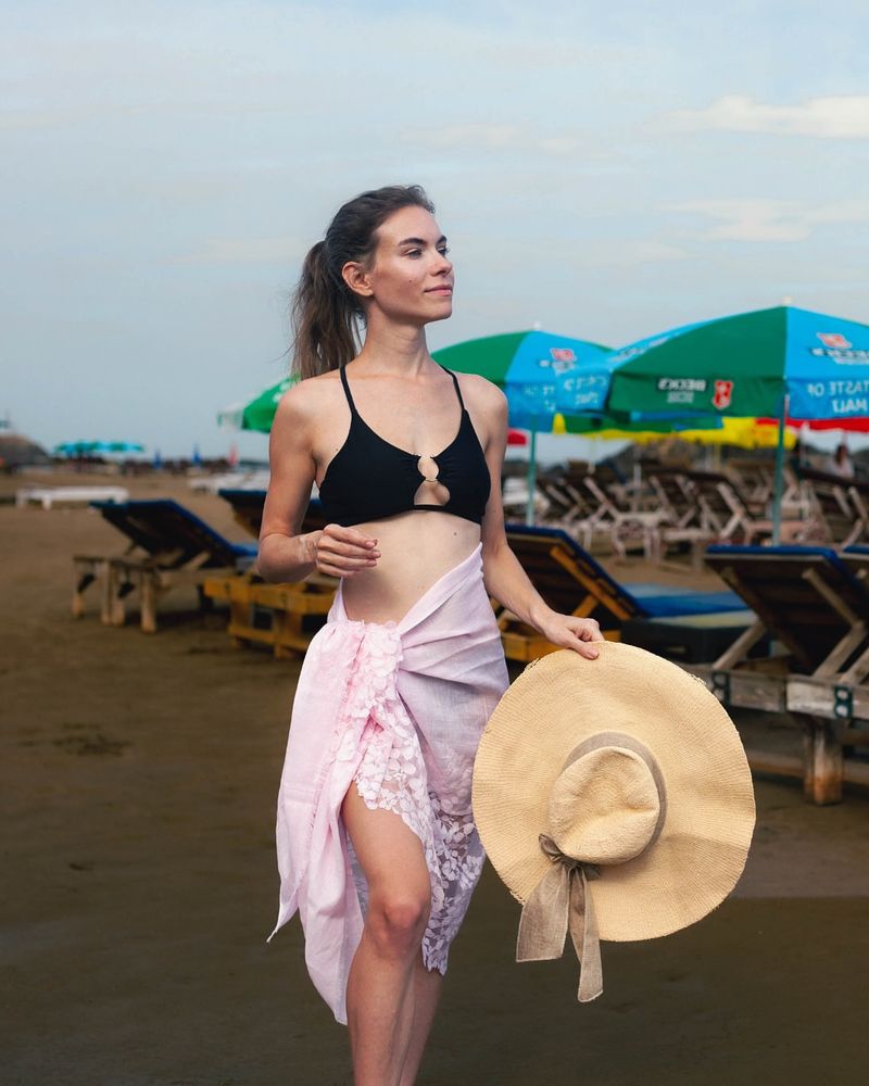 Linen-Blend Beach Sarong