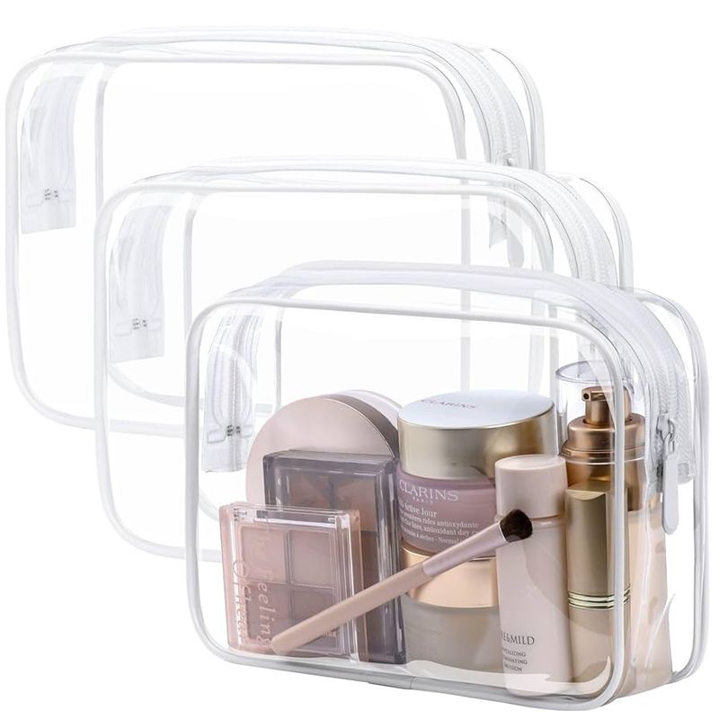 Packism 3‑Pack Clear Toiletry Bag