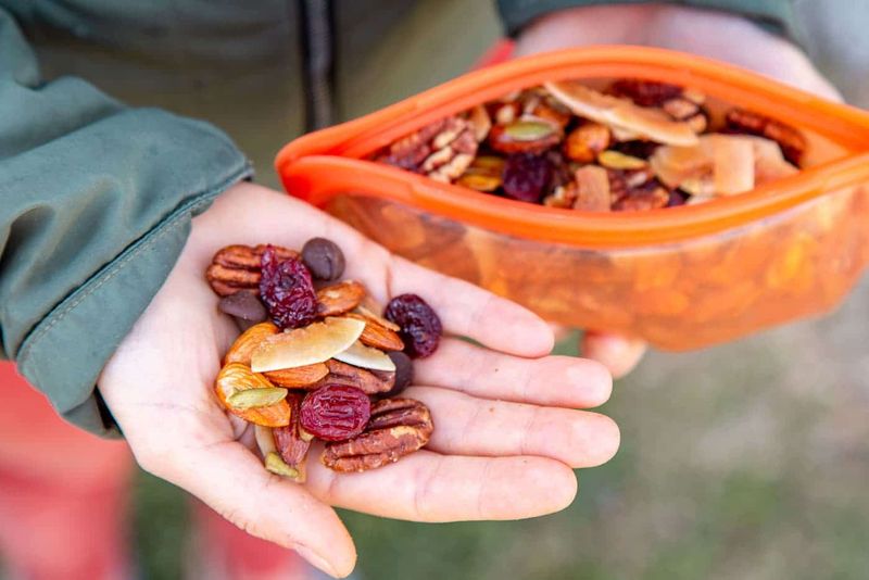 DIY trail mix (nuts or seeds + unsweetened dried fruit + a few dark-chocolate chips)