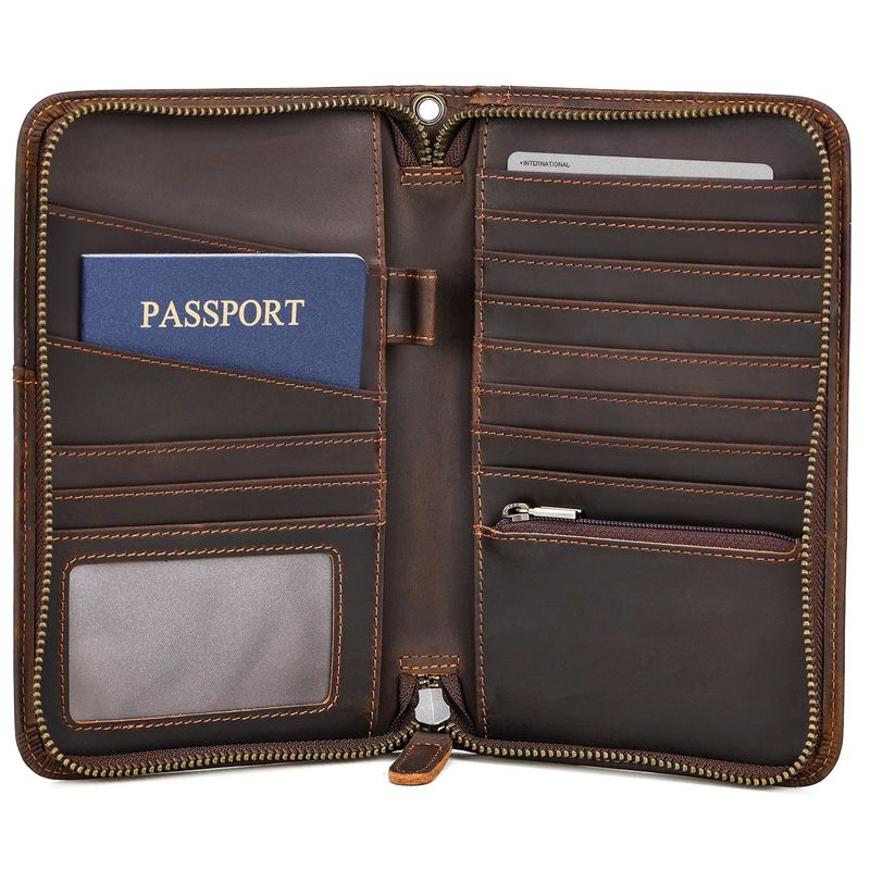 Top Grain Leather Travel Passport Wallet
