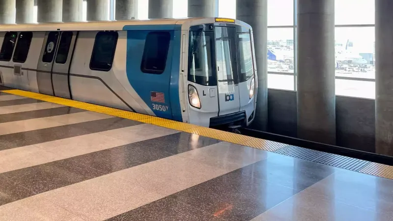 From SFO, BART gets you downtown in about 30 minutes