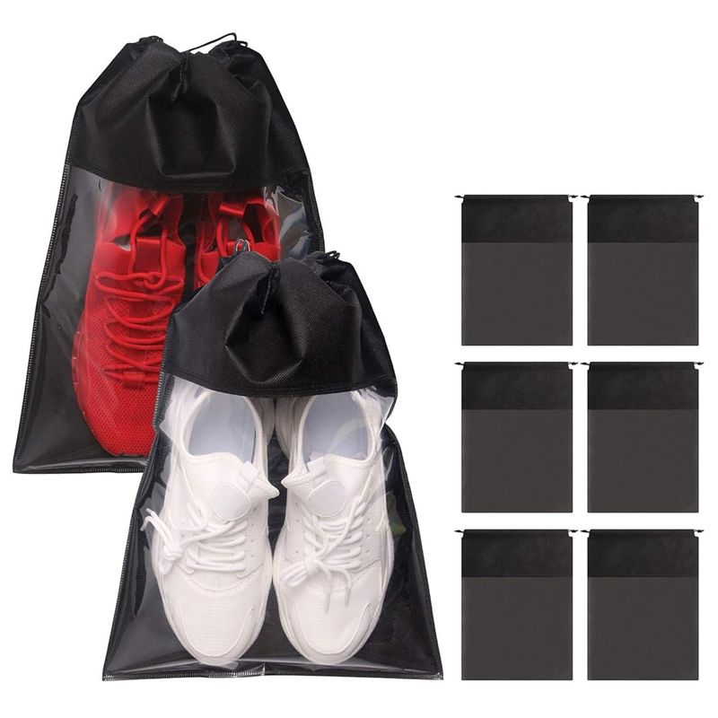 Tenabort Portable Shoe Bags (Drawstring + Clear Window)