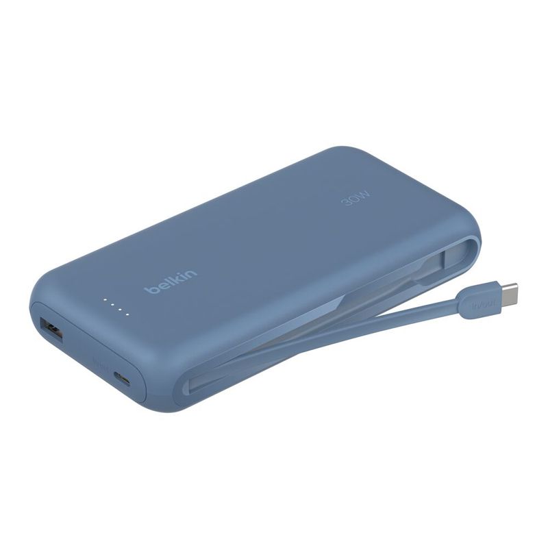 Belkin BoostCharge Power Bank 20K with Integrated USB-C Cable (30W) — Fewer Cables to Pack