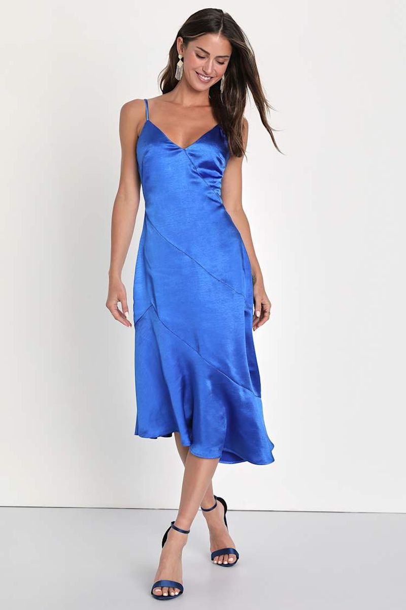 Slip dress (midi, bias-cut)