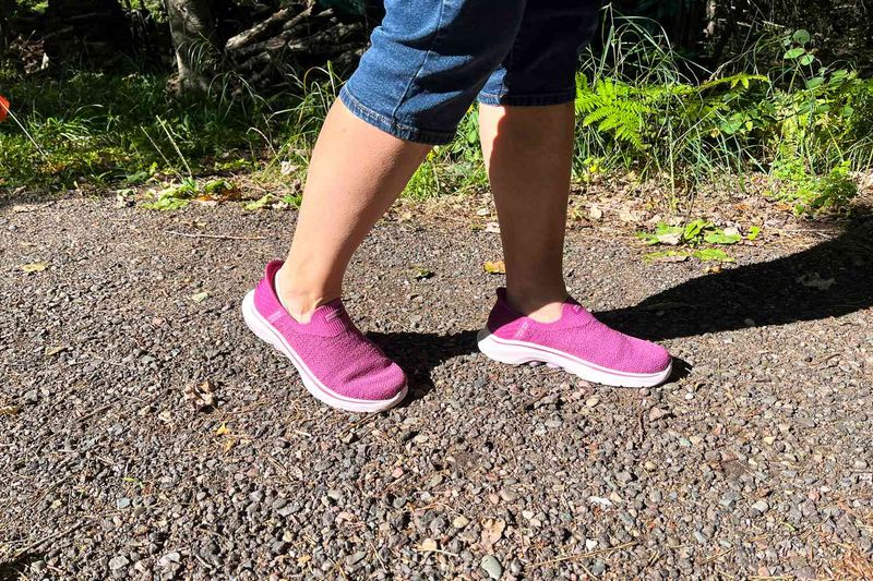 Slip-on walking shoes and easy-off layers