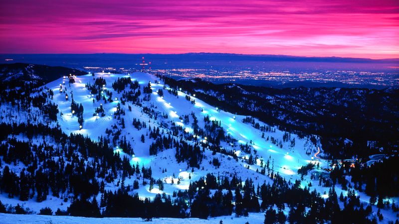 Night Skiing Under the Lights