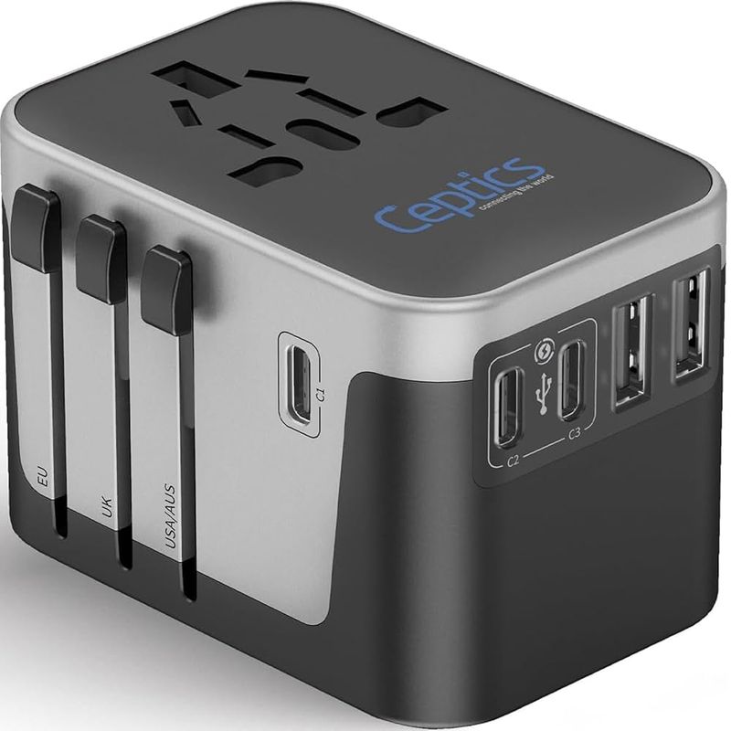 Universal Travel Adapter with USB-C PD