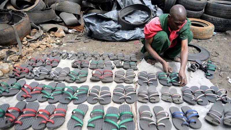 Flip-Flops Made from Tires in Africa