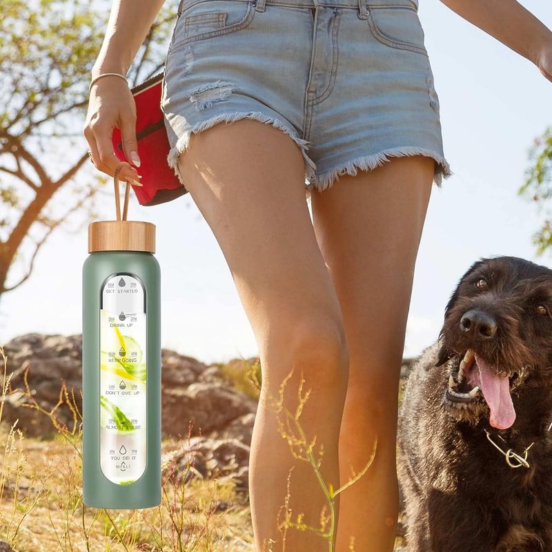 Aqulea Glass Water Bottle – Best Motivational Bottle