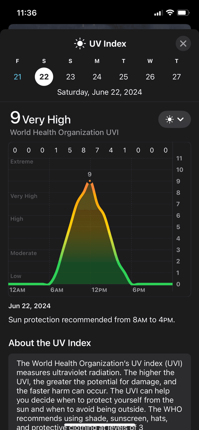 UV and weather app on your phone