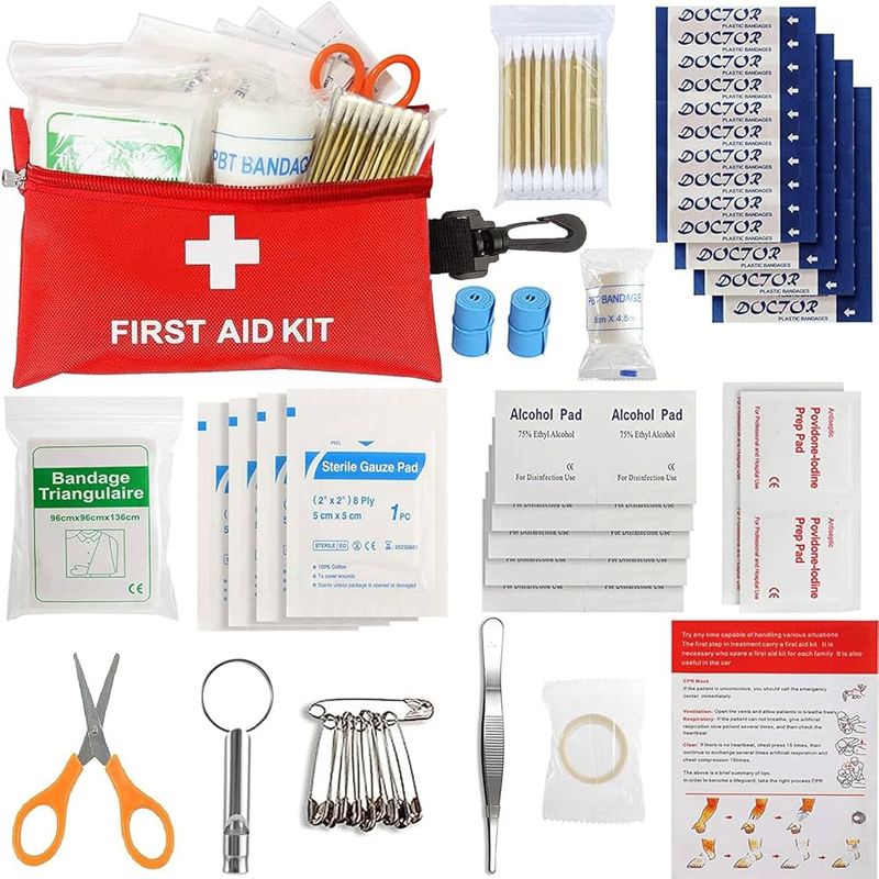 Mini first-aid + meds kit (always in your carry-on)