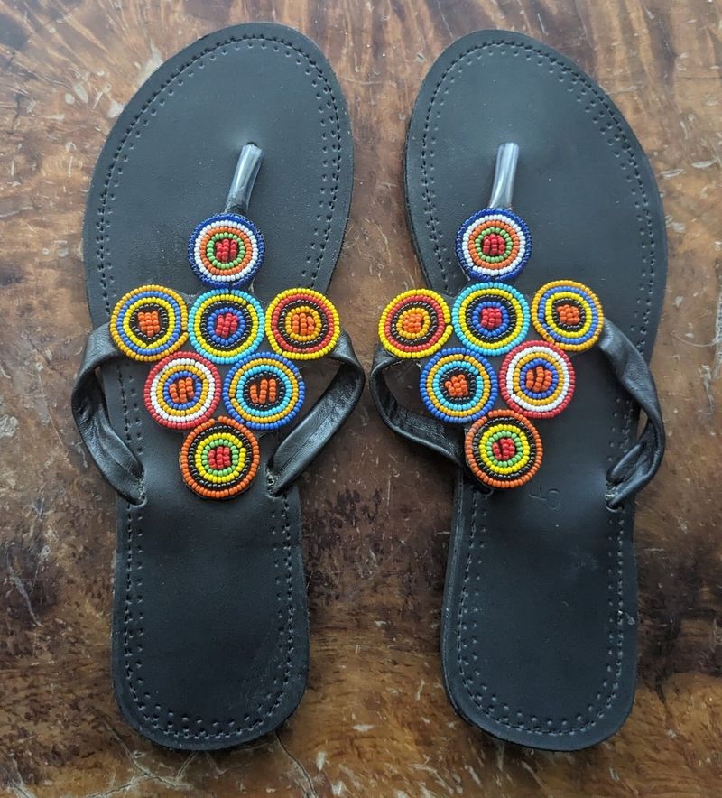 Beaded Maasai Sandals in Kenya