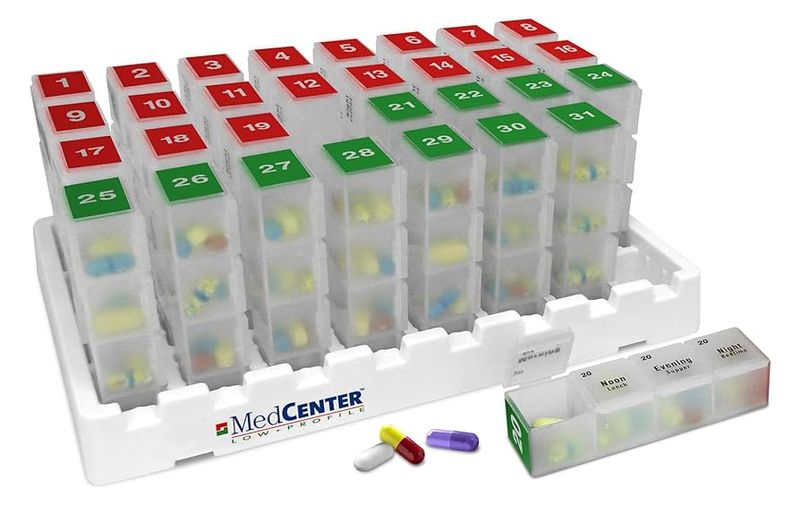 MedCenter 31-Day Monthly Pill Organizer