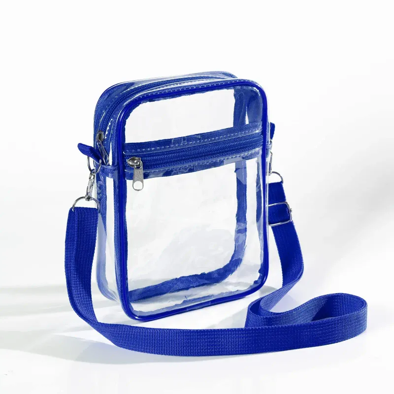 Clear crossbody or small daypack (per venue rules)