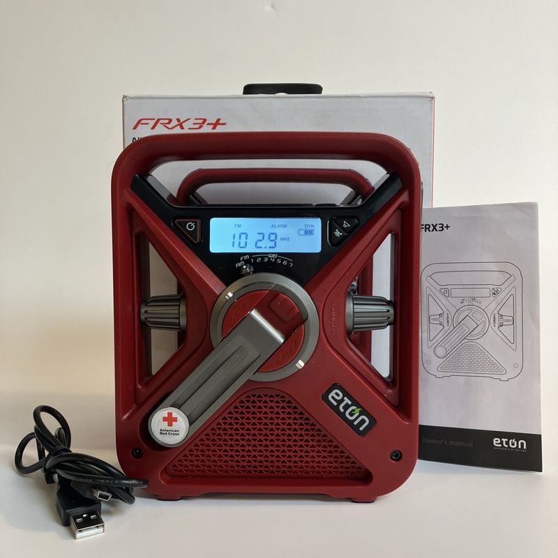 Eton FRX3+ Emergency Weather Radio (solar + crank + USB out)