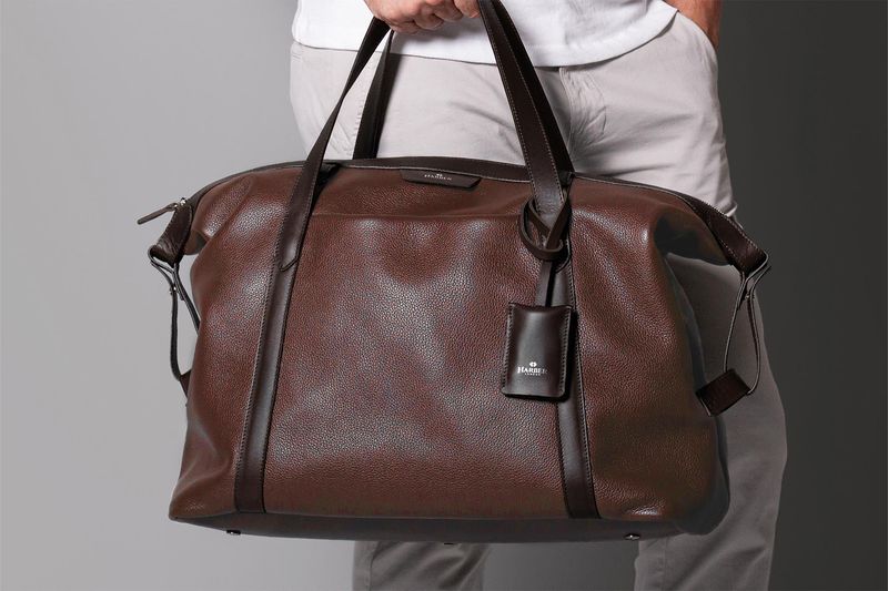 Harber London Leather Overnight Bag
