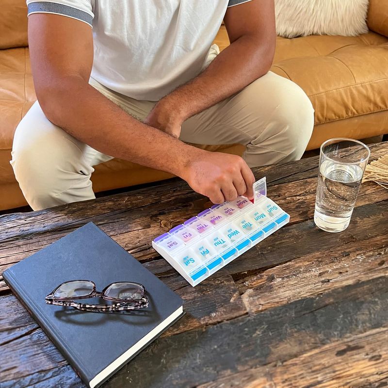 Ezy Dose Weekly Pill Planner with Push Buttons