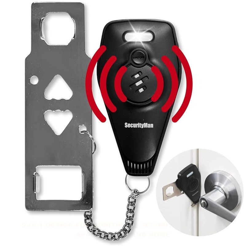 Door alarm or portable hotel door lock (optional)