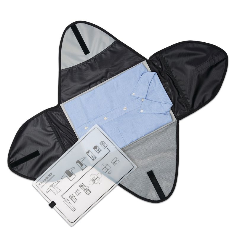 Use a garment folder for shirts and dress slacks.