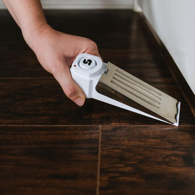 Door-Stop Alarm (blocks and blasts)