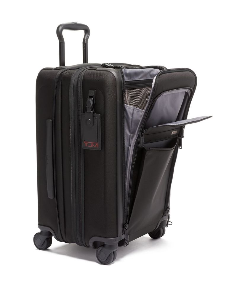 TUMI Alpha International Expandable 4-Wheeled Carry-On — Business-grade organization