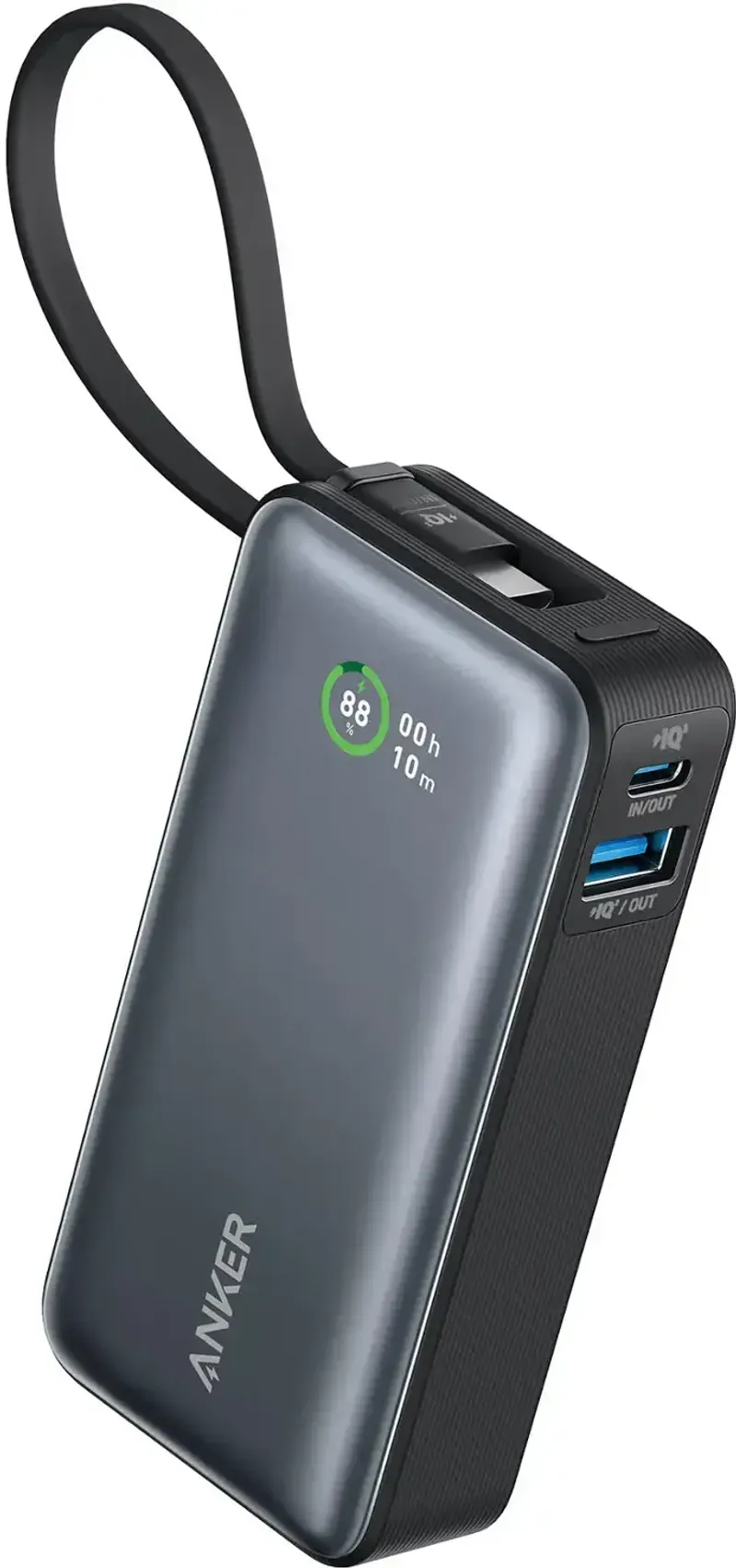 Anker Nano Power Bank (10,000 mAh, 30W, built-in USB-C cable)