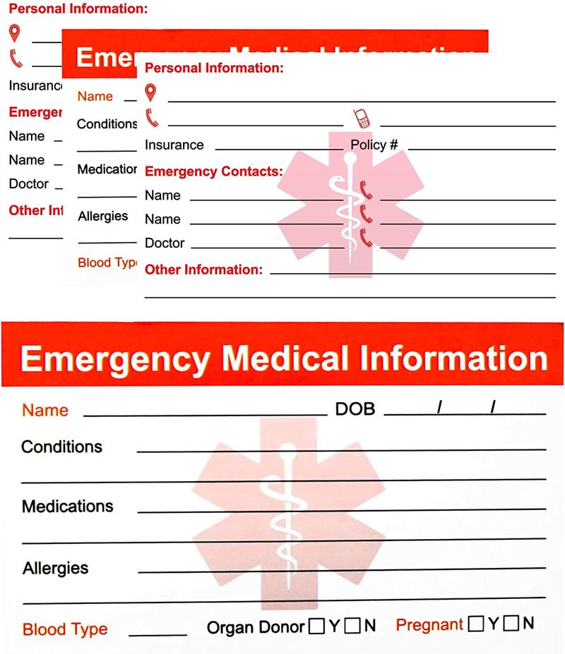 Family ID & emergency contact cards
