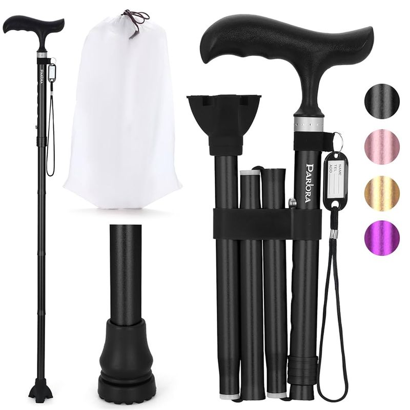 Walking aid that packs small (folding cane or travel rollator, if recommended)