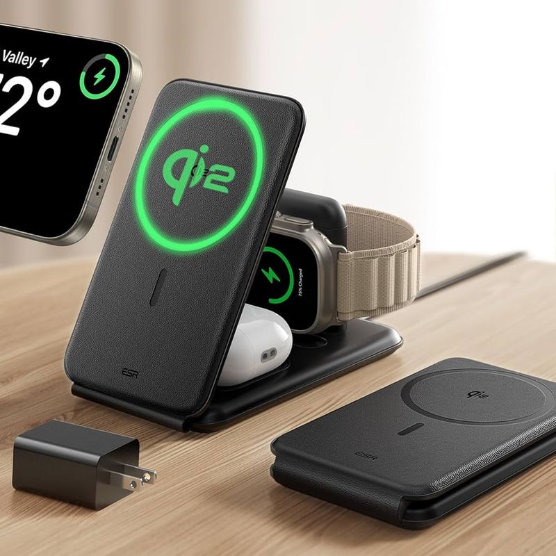 Qi2 Travel Charging Stand (3-in-1)