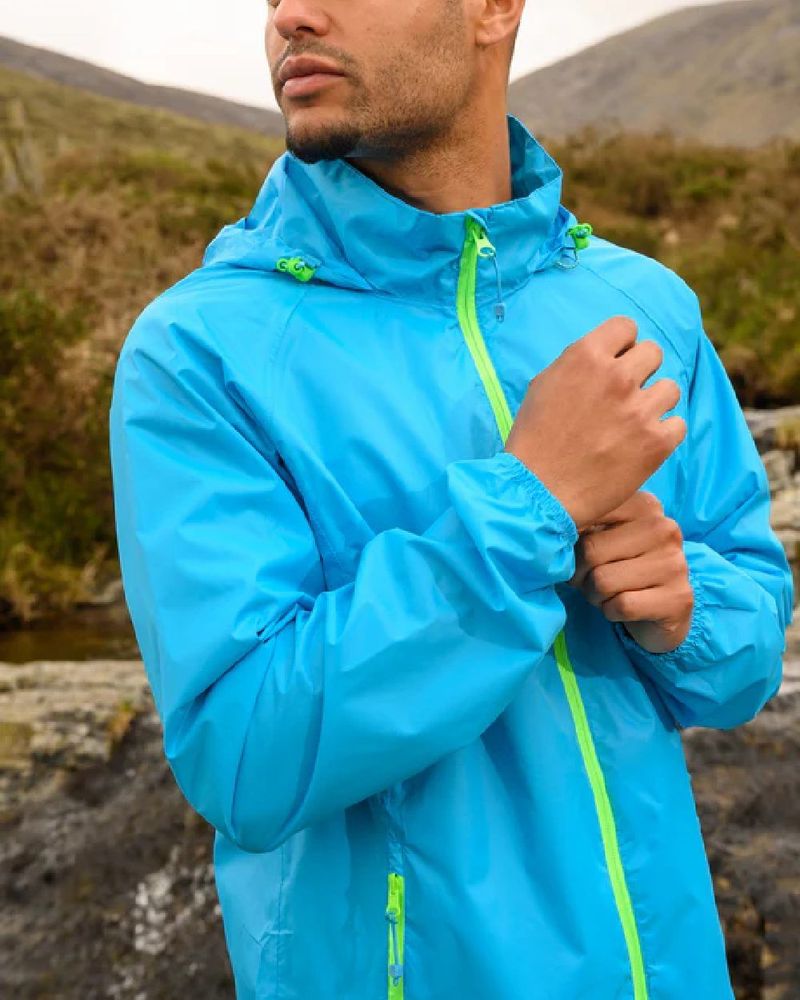 Soft, packable rain layer