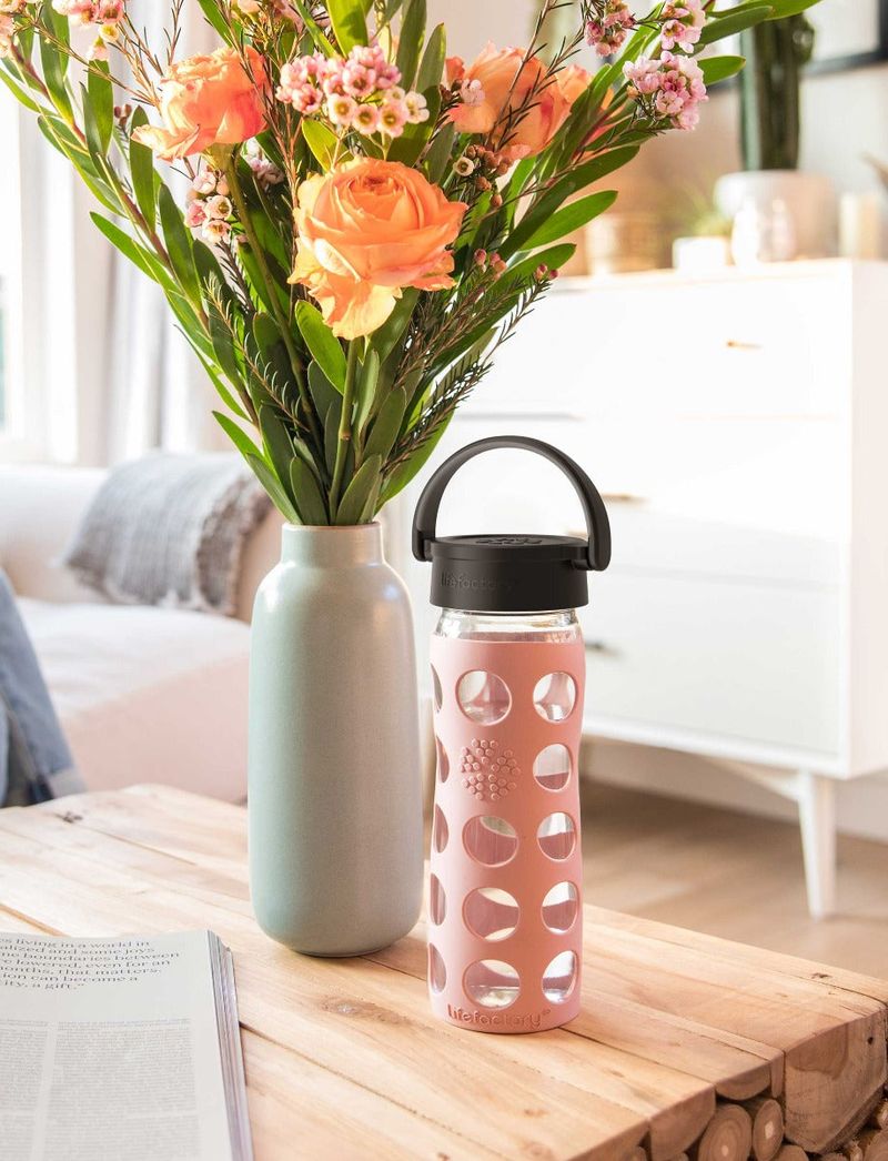Lifefactory 22 oz Glass Water Bottle – Best Multi-Lid Functionality