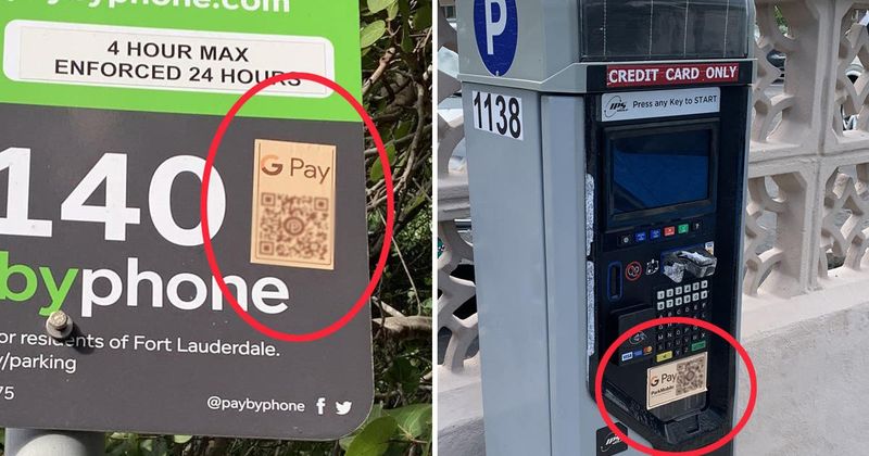 QR-code payment traps (parking meters/menus/tickets)