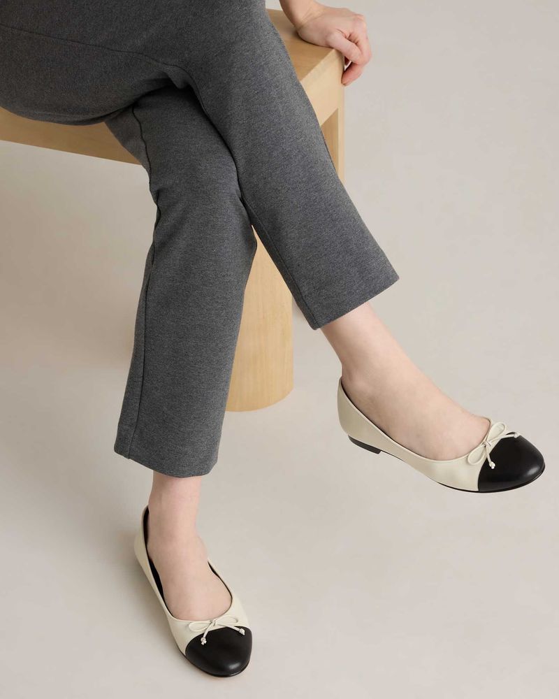 Quince Cap-Toe Leather Ballet Flat – Luxury Look Under $80