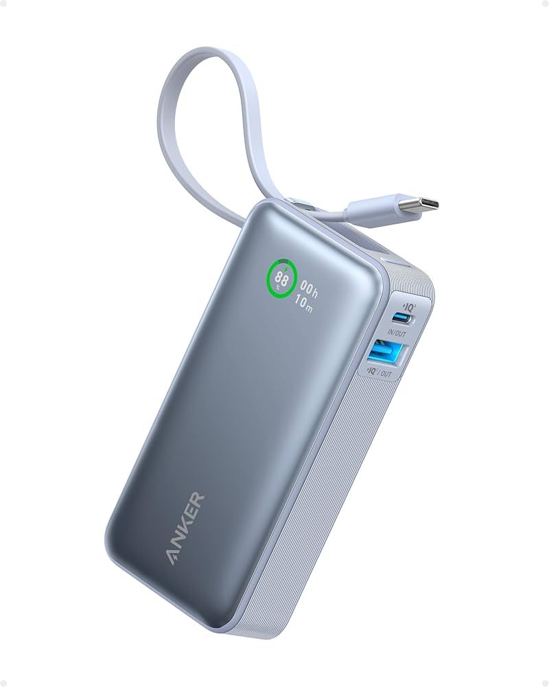 Anker Nano Power Bank (10,000mAh, 30W, Built-in USB-C Cable)