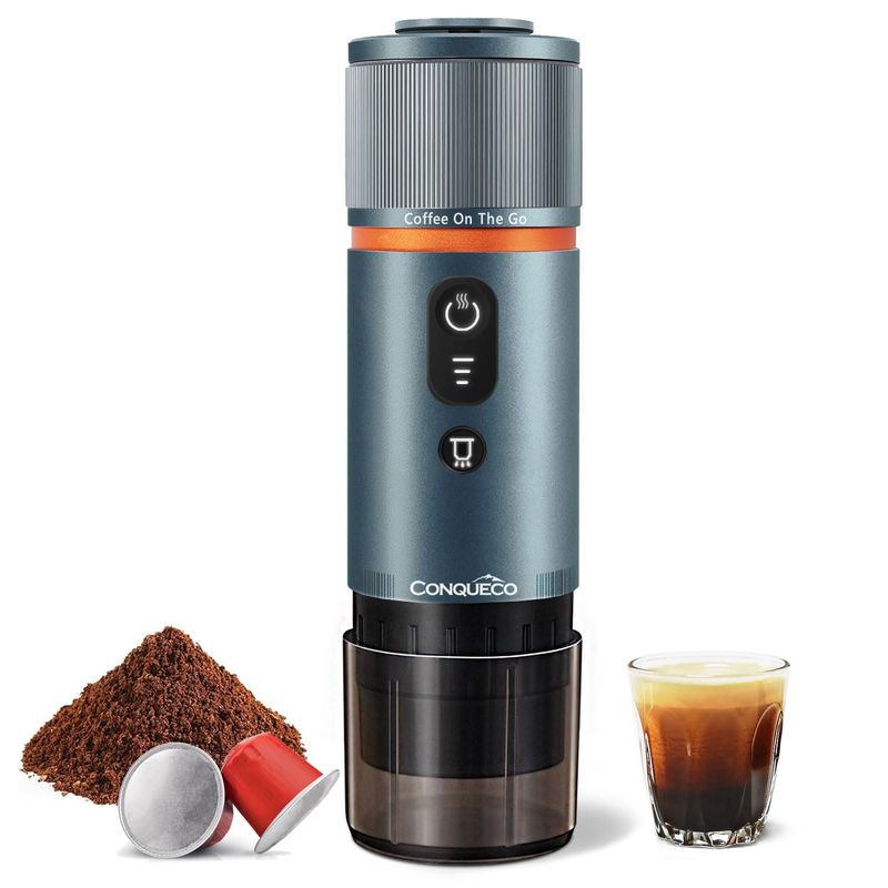 CONQUECO Portable Espresso (12V/Battery): Cup-Holder Convenience