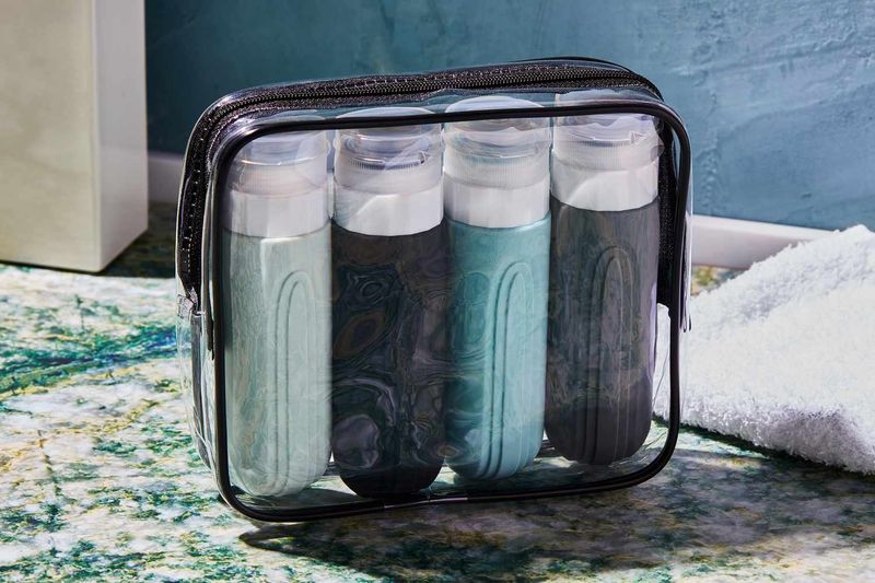 Refillable Travel Toiletry Bottles (& a Clear Toiletry Bag)