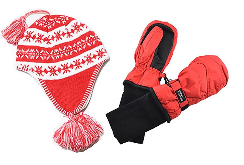 Insulated hat + warm gloves/mittens