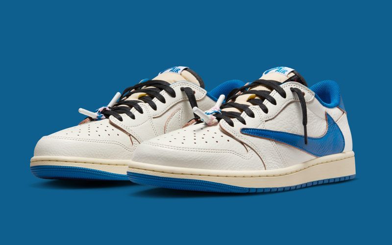Fragment Design x Travis Scott x Air Jordan 1 Low Military Blue (Nov. 8, 2025)