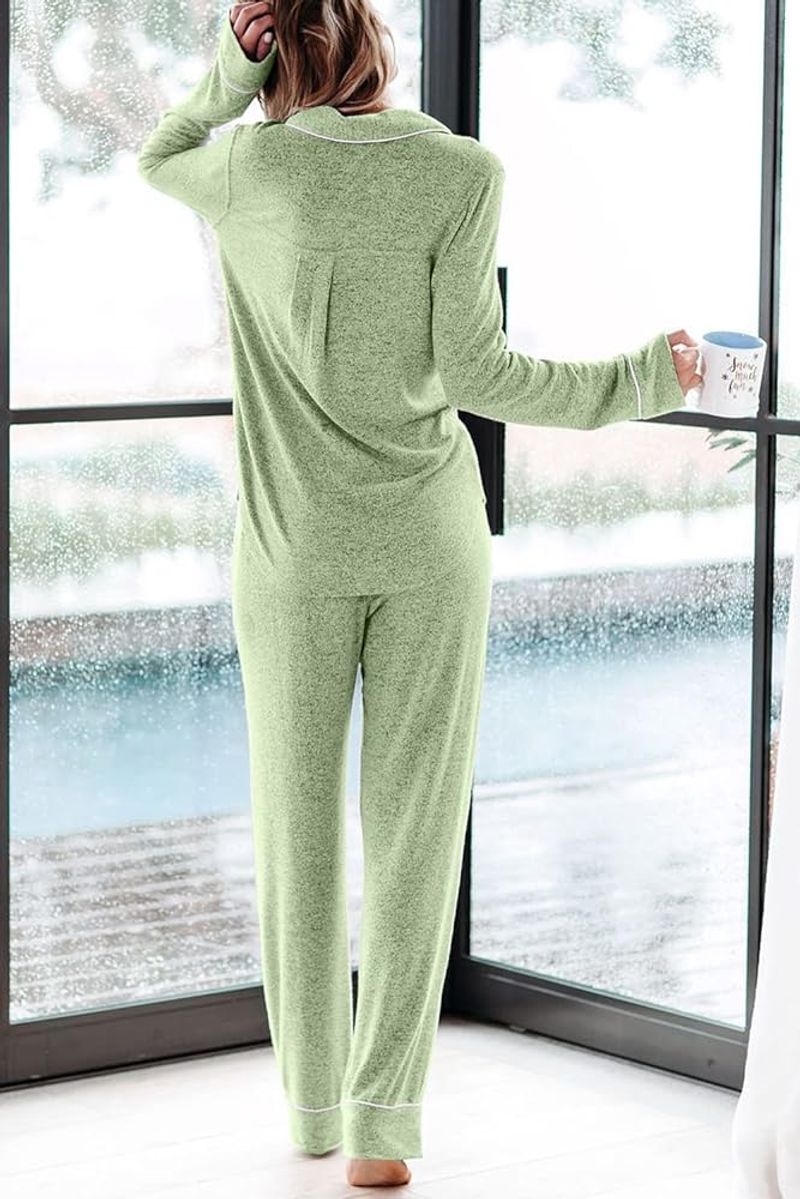 Aamikast Long-Sleeve Button-Down Pajama Set