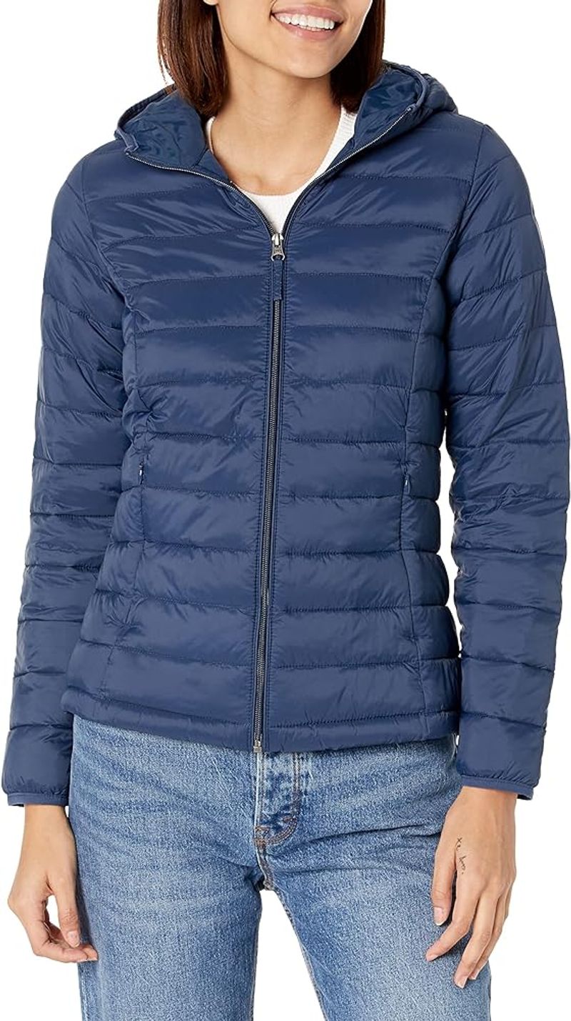 Amazon Essentials Women's Lightweight Long-Sleeve Full-Zip Water-Resistant Packable Puffer Jacket