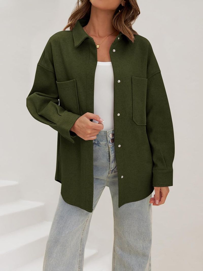 Merokeety Oversized Wool-Blend Shacket