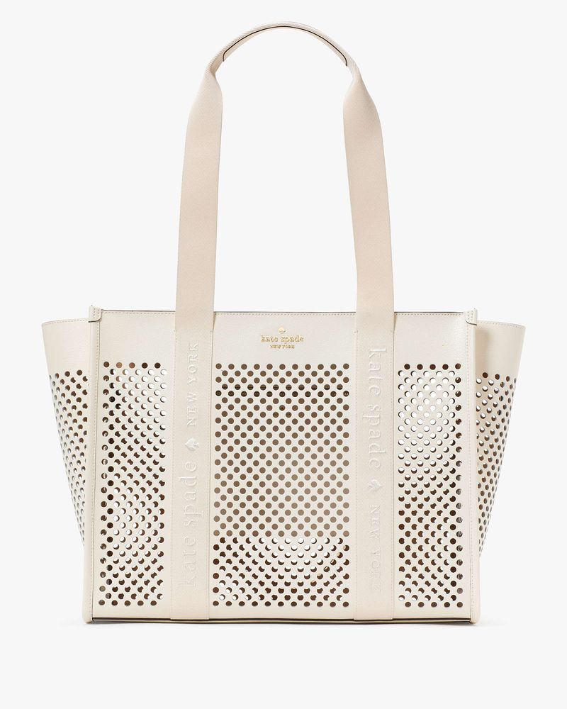 Kate Spade Kip Perforated Leather Large Tote - Roomy but Not a Shoulder Killer