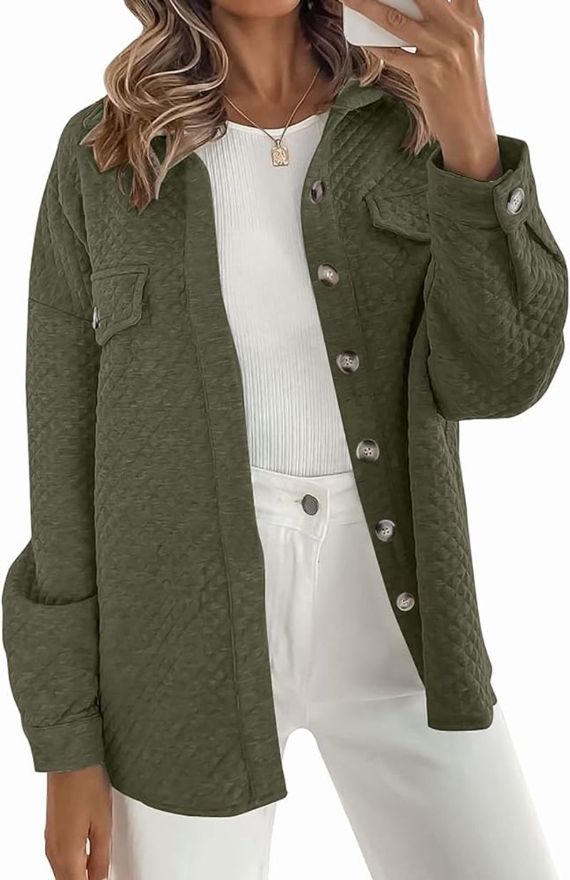Zesica Lightweight Quilted Shacket
