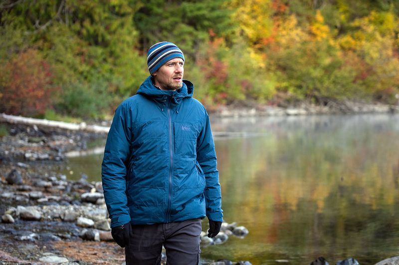 REI Co-op Stormhenge 850 Down Hybrid Parka — Waterproof shell + snug cuffs + cinchable hood (built for wet wind)