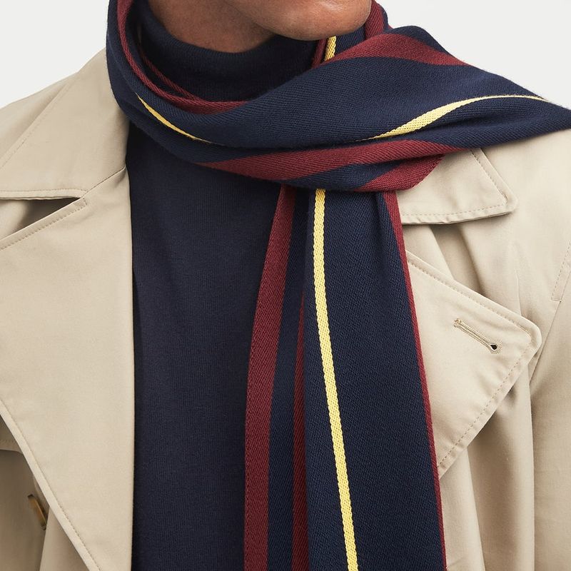 Aspinal of London Striped Merino Wool Scarf - Elegant Everyday Layer