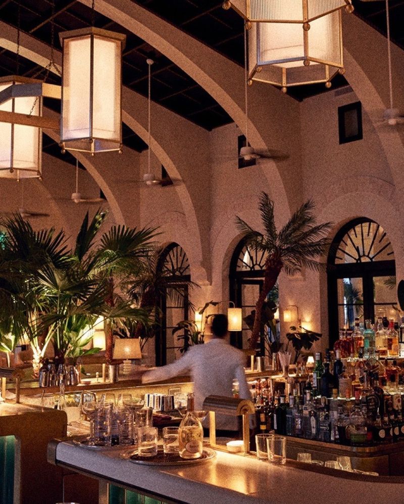 A Bar Set Inside a Former Grand Ballroom A Bar Set Inside a Former Grand Ballroom