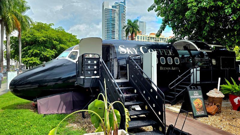 A Jetliner Parked on Brickell Avenue A Jetliner Parked on Brickell Avenue