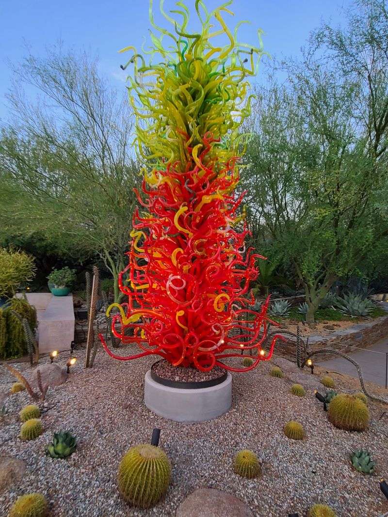 Chihuly Glass Scattered Among The Cacti