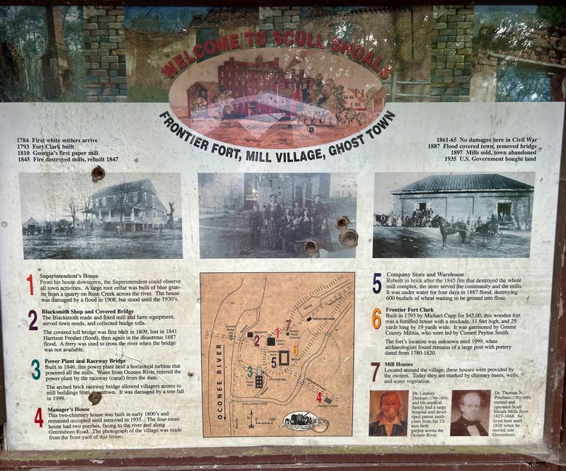 Historic Markers and Interpretive Signs, Scull Shoals, Georgia Historic Markers and Interpretive Signs, Scull Shoals, Georgia